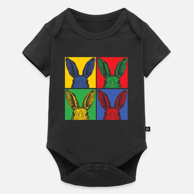 Pop Art Bunny Easter Bunny Rabbit Gift Animal - Baby Premium short-sleeve bodysuit - black