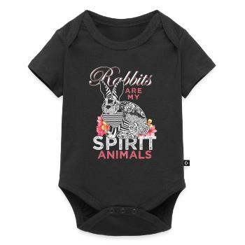 Bunnies spiritual animals gift Easter bunny meadow - Baby Premium short-sleeve bodysuit - black - Front