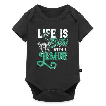 Lemur monkey semi-monkey animal gift animal protection. - Baby Premium short-sleeve bodysuit - black - Front