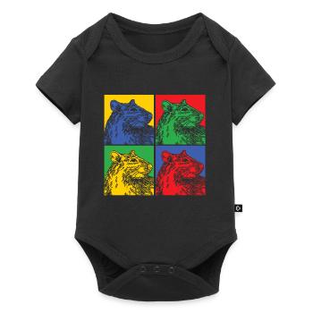 Rat Rat Rongeur Animal Cadeau Ravageur Pop Art - Body à manches courtes Premium Bébé - noir - Devant