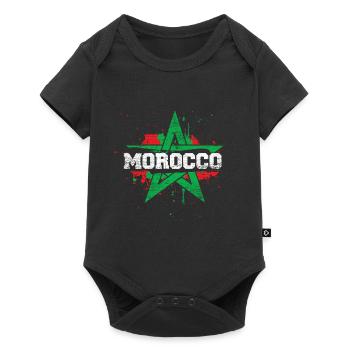 Maroc Pays Drapeau Coupe du Monde Afrique - Body à manches courtes Premium Bébé - noir - Devant