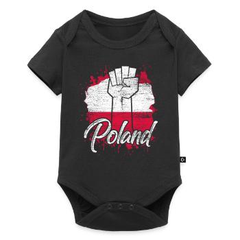 Pologne Pologne Pologne drapeau polonais pays cadeau - Body à manches courtes Premium Bébé - noir - Devant