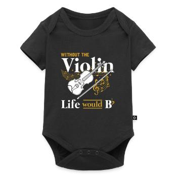 Music violin life sad orchestra gift - Baby Premium short-sleeve bodysuit - black - Front