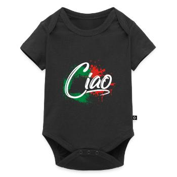 Ciao Italien Flagge - Baby Premium Kurzarmbody - Schwarz - Vorne