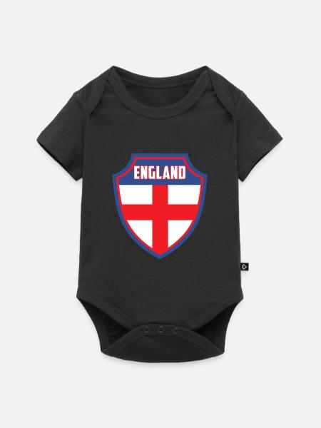 England - Baby Premium Kurzarmbody - Schwarz