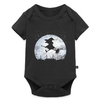 Balai de sorcière cadeau magique de balai de sorcière - Body à manches courtes Premium Bébé - noir - Devant