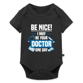 Medicine student doctor doctor gift syringe - Baby Premium short-sleeve bodysuit - black - Front