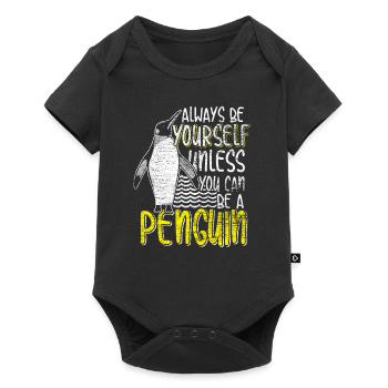 Pingouin animal crème glacée noir blanc oiseau cadeau - Body à manches courtes Premium Bébé - noir - Devant