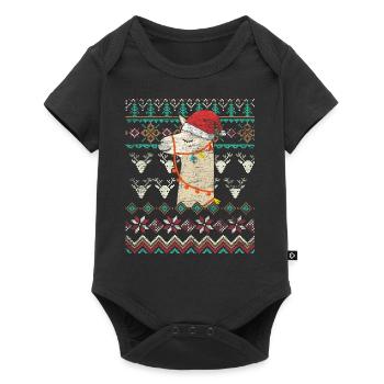 Lama Christmas Alpagas animaux Chameau Noël - Body à manches courtes Premium Bébé - noir - Devant