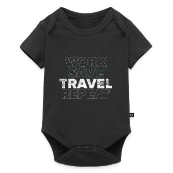 Work Save Travel Repeat - Baby Premium short-sleeve bodysuit - black - Front