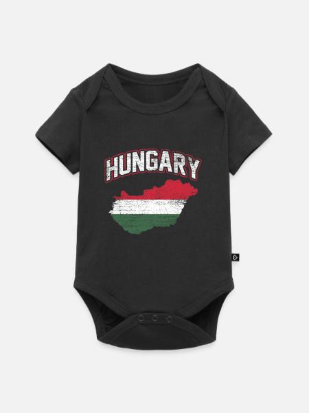 Ungarn - Baby Premium Kurzarmbody - Schwarz
