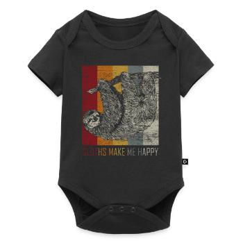 sloth - Baby Premium short-sleeve bodysuit - black - Front