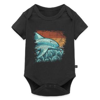 Delfin - Baby Premium Kurzarmbody - Schwarz - Vorne