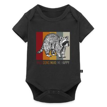 racoon - Baby Premium short-sleeve bodysuit - black - Front