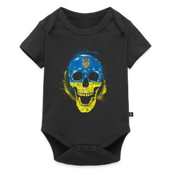 Ukraine skull skull bone Halloween - Baby Premium short-sleeve bodysuit - black - Front