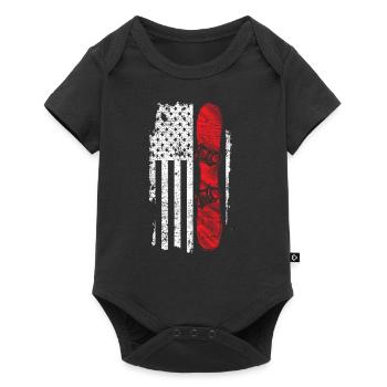 Snowboard USA drapeau cadeau Sports d’hiver - Body à manches courtes Premium Bébé - noir - Devant