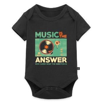 La musique est la réponse - Body à manches courtes Premium Bébé - noir - Devant