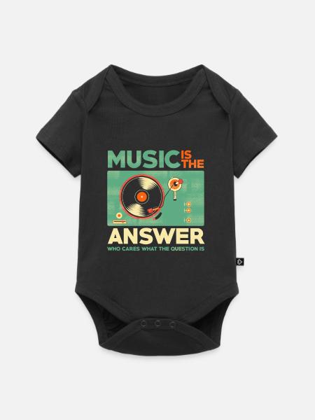 Music is the answer - Baby Premium short-sleeve bodysuit - black