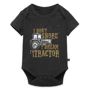 Traktor - Baby Premium Kurzarmbody - Schwarz - Vorne