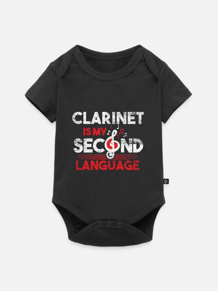 Klarinette - Baby Premium Kurzarmbody - Schwarz