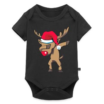 dabbing Rudolph as a gift for Christmas - Baby Premium short-sleeve bodysuit - black - Front