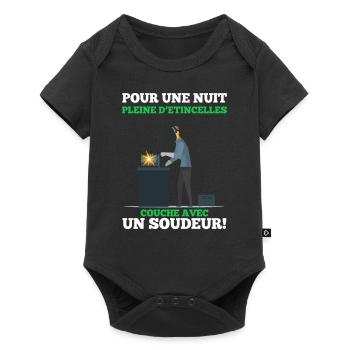 Soudeur shirt • Couche avec Soudeur Cadeau - Body à manches courtes Premium Bébé - noir - Devant