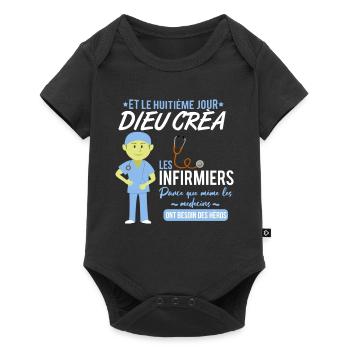 Infirmier shirt • Hero • Infirmier Cadeau - Body à manches courtes Premium Bébé - noir - Devant