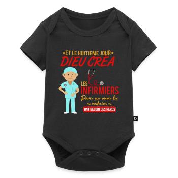 Infirmier shirt • Hero • Infirmier Cadeau - Body à manches courtes Premium Bébé - noir - Devant