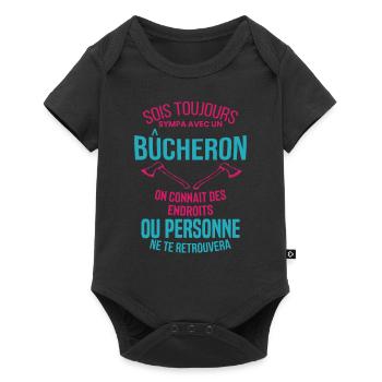 Bucheron Shirt • la hache • Veste Bucheron - Body à manches courtes Premium Bébé - noir - Devant