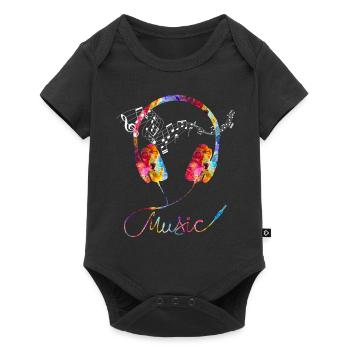La musique - Body à manches courtes Premium Bébé - noir - Devant
