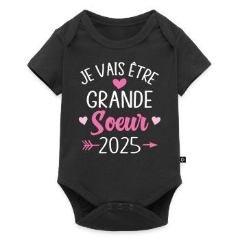 Je Vais Être Grande Sœur 2025 - Body à manches courtes Premium Bébé - noir - Devant