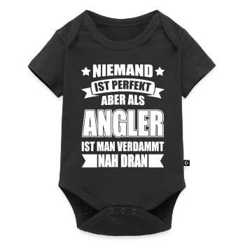 Angler Angeln Lustige Spruch - Baby Premium Kurzarmbody - Schwarz - Vorne
