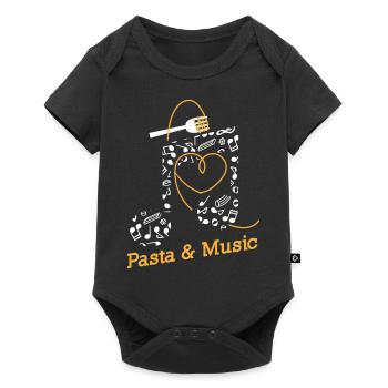 Pâtes et musique Ironique Spaghetti Cuisine - Body à manches courtes Premium Bébé - noir - Devant