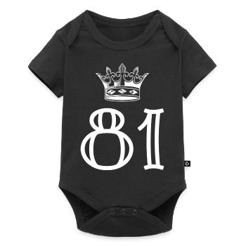 81 Zahl Krone - Baby Premium Kurzarmbody - Schwarz - Vorne