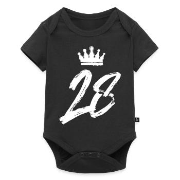 28 Zahl Krone - Baby Premium Kurzarmbody - Schwarz - Vorne