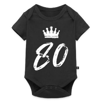 80 Number crown - Baby Premium short-sleeve bodysuit - black - Front