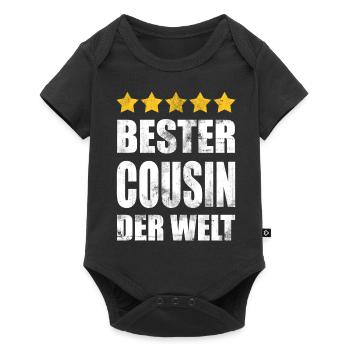 Bester Cousin Der Welt Vintage - Baby Premium Kurzarmbody - Schwarz - Vorne