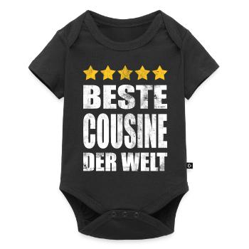 Beste Cousine Der Welt Vintage - Baby Premium Kurzarmbody - Schwarz - Vorne
