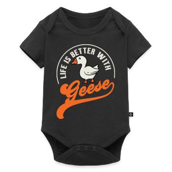 Life With Geese Nature Wildlife Bird Goose - Baby Premium short-sleeve bodysuit - black - Front
