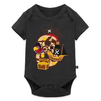 Fête pirate pour 8ème anniversaire numéro 8 - 8 ans - Body à manches courtes Premium Bébé - noir - Devant