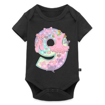 Ballerina 9. Geburtstagsparty Nummer 9 - 9 Jahre - Baby Premium Kurzarmbody - Schwarz - Vorne