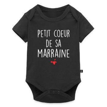 Petit Coeur De Sa Marraine - Humour Marraine - Body à manches courtes Premium Bébé - noir - Devant