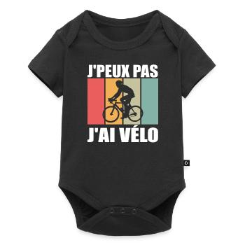 J'peux pas j'ai vélo, cycliste, cyclisme - Body à manches courtes Premium Bébé - noir - Devant