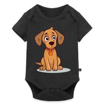 Cute dog design for dog owners - Baby Premium short-sleeve bodysuit - black - Front