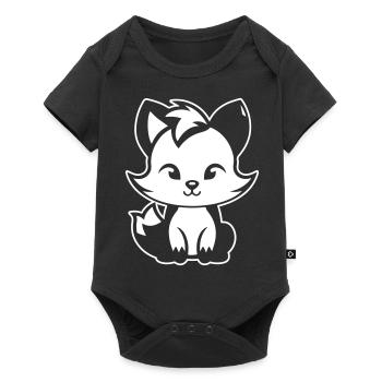 Renard mignon mignon bébé - Body à manches courtes Premium Bébé - noir - Devant