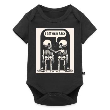 Poignée de main squelette de loyauté - Body à manches courtes Premium Bébé - noir - Devant