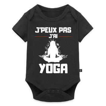 J'Peux pas j'ai Yoga - Body à manches courtes Premium Bébé - noir - Devant