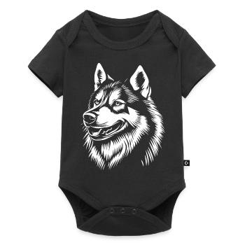 Husky - Hunde Fan - Baby Premium Kurzarmbody - Schwarz - Vorne