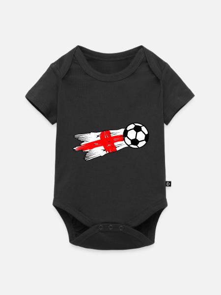 Englischer Fußball - Baby Premium Kurzarmbody - Schwarz