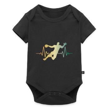 Pouls du battement de cœur du handball - Body à manches courtes Premium Bébé - noir - Devant